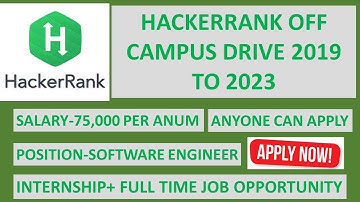 Hackerrank Off-Campus Hiring for 2021 |2020 |2022 |2023 Batch I Hackerrank Internship with Full Time