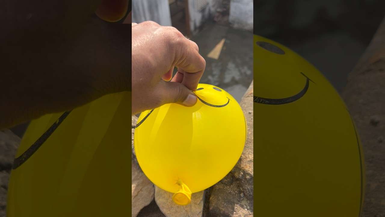Experiment: Will a water balloon explode when it rolls down from a tall building?💥🎈