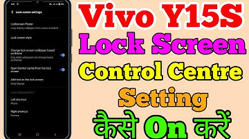Vivo Y15S Lock Screen Control Centre Setting Kaise On Kare // Control Centre form the Lock Screen