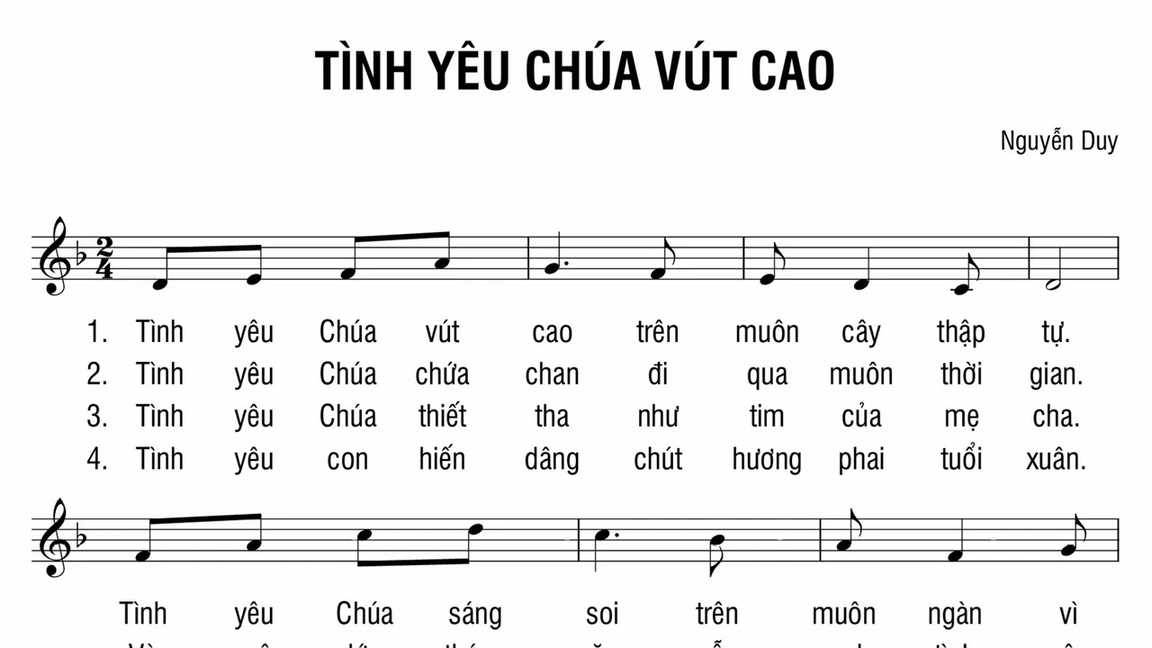 Tình Yêu Chúa Vút Cao - Nguyễn Duy (Bè chính, tone Bm)
