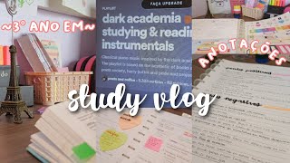 study vlog em um domingo │anotações, 3°ano EM, stoodi, rotina