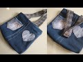 bolsa de calça jeans.