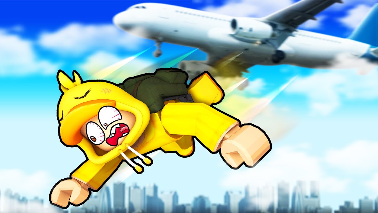 Ik SPRING Uit Een VLIEGTUIG.. (Roblox SKYDIVE Clicker)