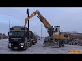 4K| Liebherr LH60 Unloading Timber Trucks