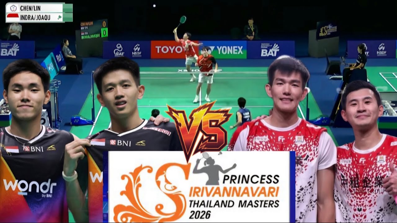 Indra/Joaquin (INA) Menantang Chen/Lin (TPE) Di Laga Babak 32 Besar Thailand Masters 2026
