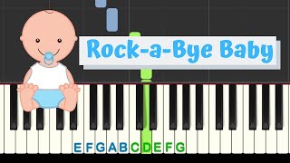 Rock A Bye Baby easy piano tutorial with free sheet music chords