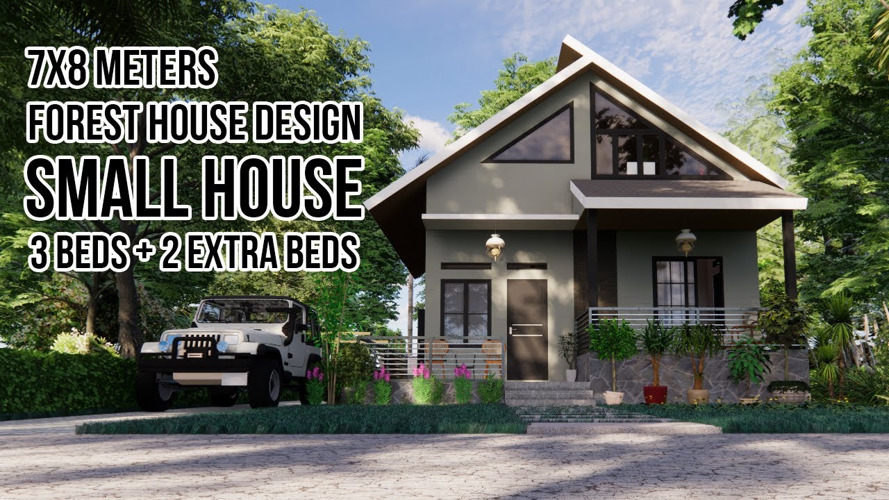 SMALL HOUSE DESIGN (7X8 meter) | 5 BEDS WITH ATTIC ROOM - YouTube