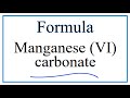 Manganese Carbonate and Polyatomic Ions