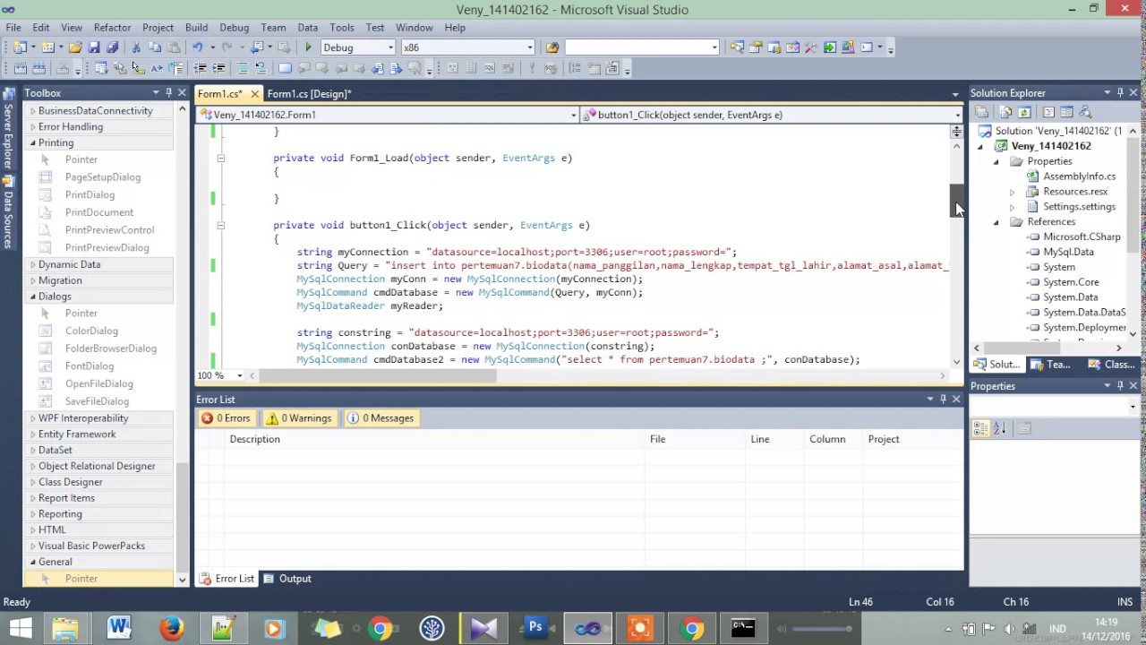 Membuat Link Chart Graph dengan Database C# | Veny Apriyanti - YouTube