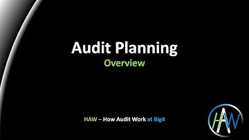 3.1 Audit Planning - Overview *** HAW - How Audit Work