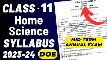 Home Science (गृह विज्ञान) Syllabus Class-11 2023-24 | home science syllabus class-11th | Ncert