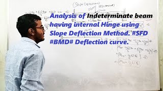 Analysis of Indeterminate beam having Internal hinge using Slope deflection method.