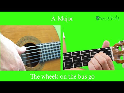 The Wheels On The Bus - Guitar Lesson Playalong - Easy Chords - Kinderlieder - Children Song Guitar