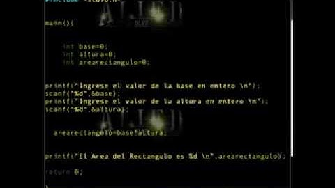 Lenguaje C area rectangulo LINUX