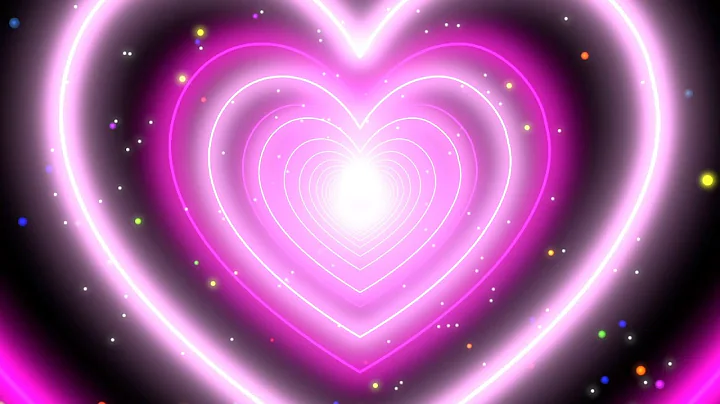 10 Hours💖Pink Heart Background │ Neon Lights Love Heart Tunnel Background Video Loop