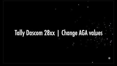 Tally Dascom 28xx Setting AGA values