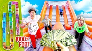 WORLDS BIGGEST Inflatable Obstacle Course Challenge - Win $10,000