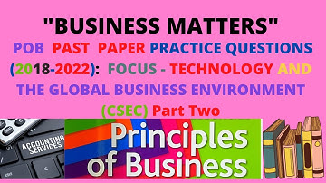 POB Past Paper Question on Technology and The Global Business Environment Part 2