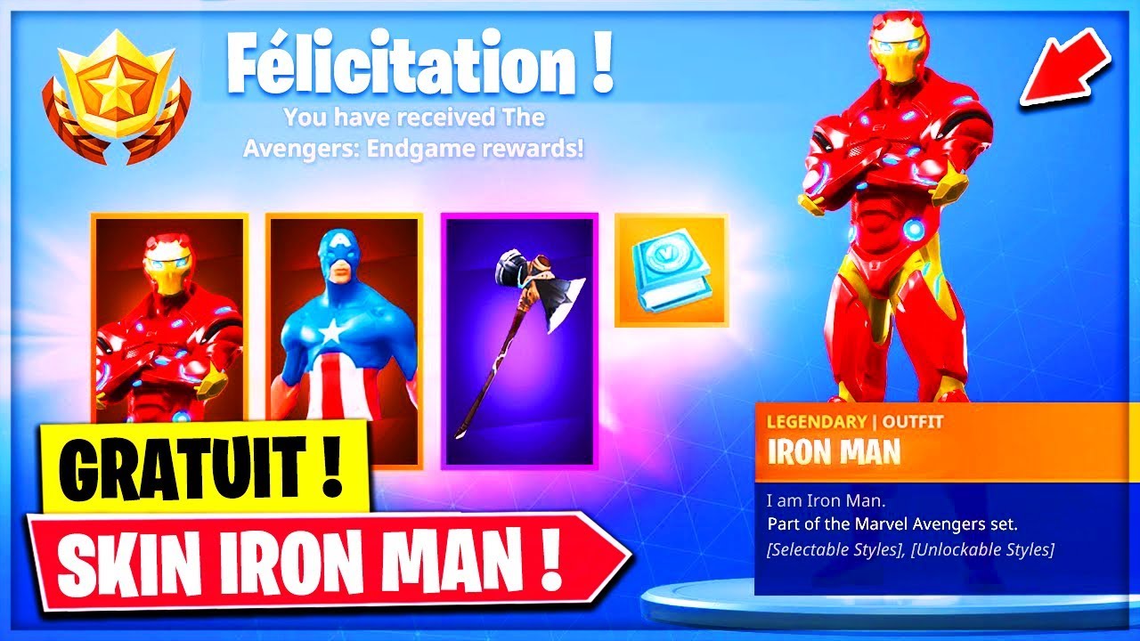 Voici Le Skin Gratuit Iron Man Sur Fortnite Youtube