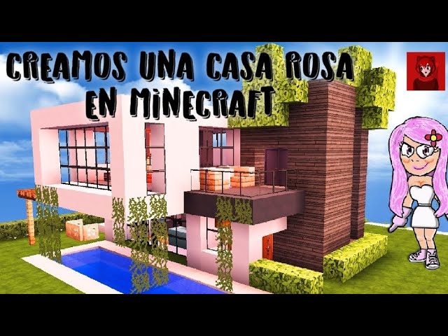 ✓ Como hacer una Bonita Casa Rosa en MINECRAFT Survival 🏡 