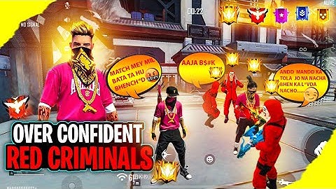 TOP 1 GLOBAL PLAYER VS 3 RED CREMINAL || GRANDMASTER PLAYER CALL ME NOOB || BADGE 99 VS HACKER