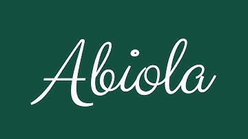 Learn how to Write the Name Abiola Signature Style in Cursive Writing
