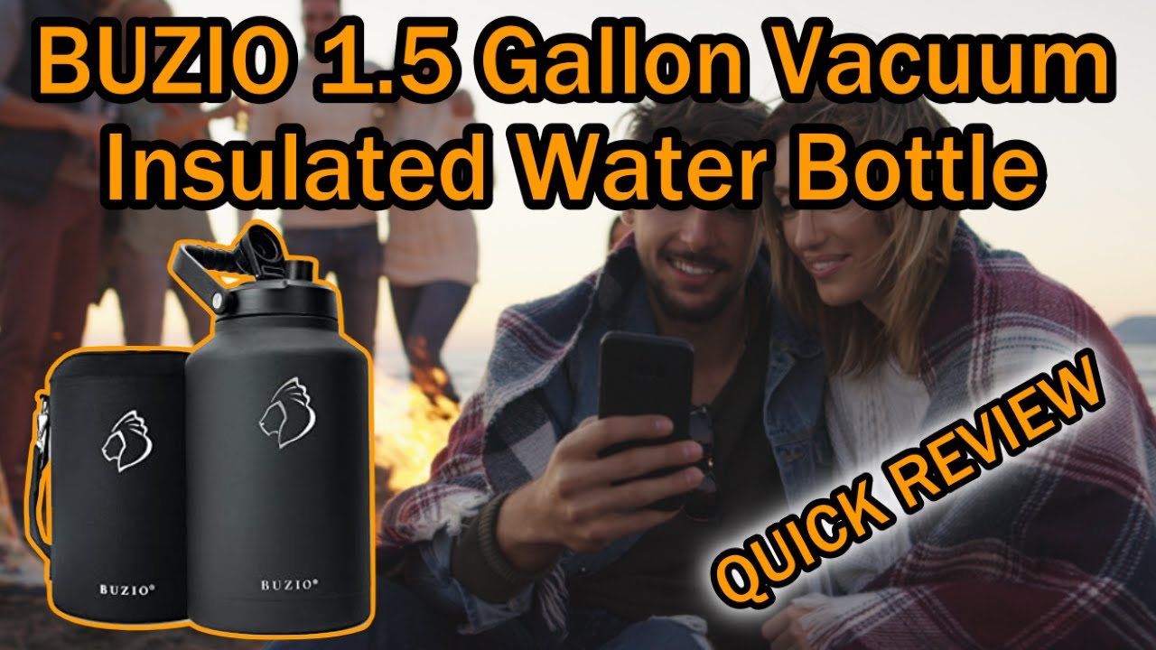 BUZIO One Gallon Water Bottle Insulated, 128oz Stainless Steel Water  Bottle, 18/8 Food-Grade Beer Growler with Carrying Pouch and Two Stainless  Steel