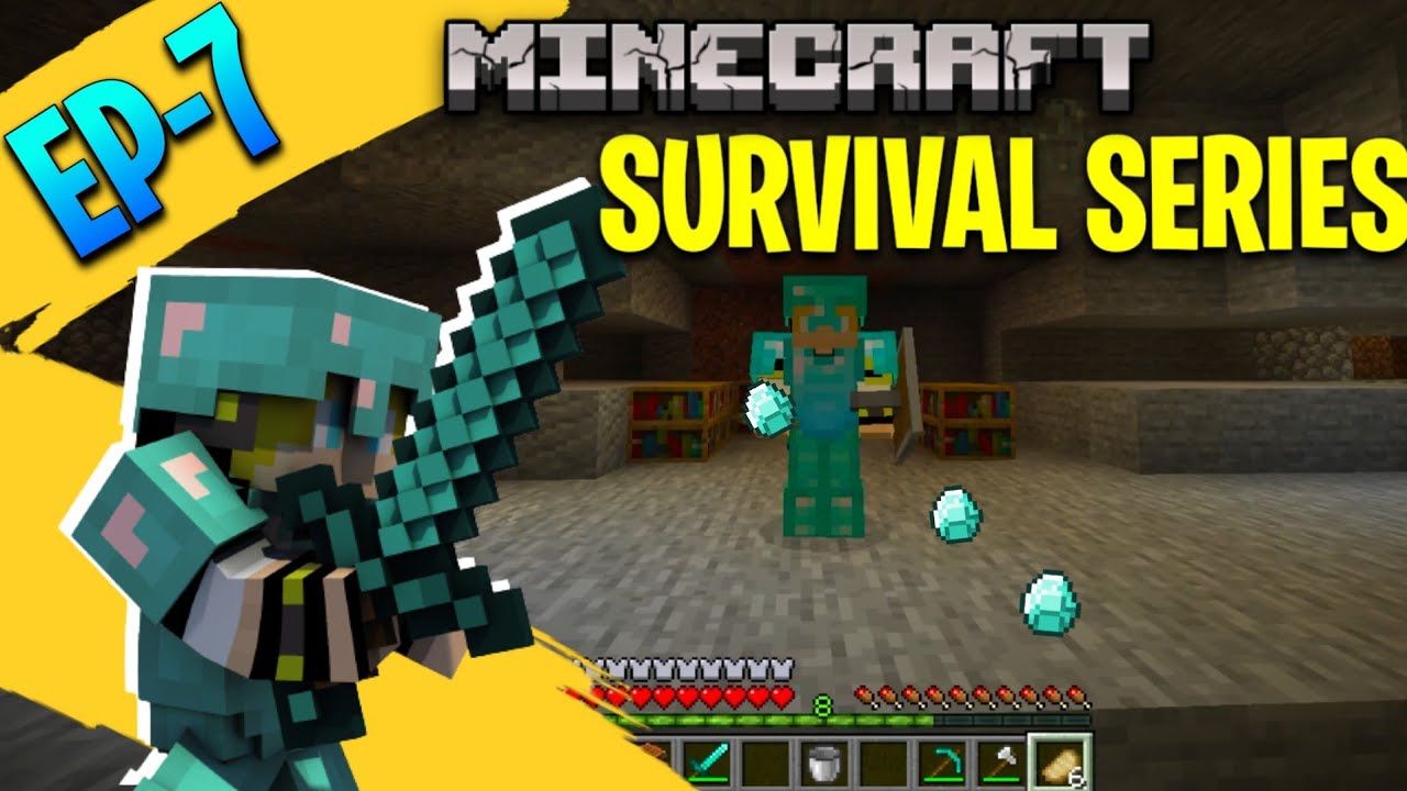 Making My First Diamond Armor In MY Survival World { EP -7 } - YouTube