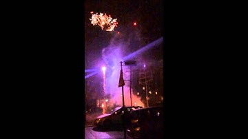 Slow Motion vid of Firework / Rocket explosion in front of us on New Year