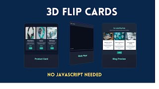 Build 3D Portfolio Flip Cards with HTML & CSS Only | Day 29 | Modern UI Animation Tutorial