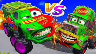 Lightning Mcqueen Hulk Vs Crazy Mack Truck Slime New Mods For Beamng.drive