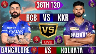 Live RCB Vs KKR 36th T20 Match | Cricket Match Today|RCB vs KKR 36th T20 live 2nd innings #livescore