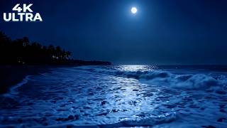 Dark Ocean Waves at Night 🌊 Peaceful Beach & Rolling Sea Waves for Deep Sleep, Study & Relaxation