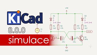 Astabilní klopný obvod | KiCad 8 - Simulace