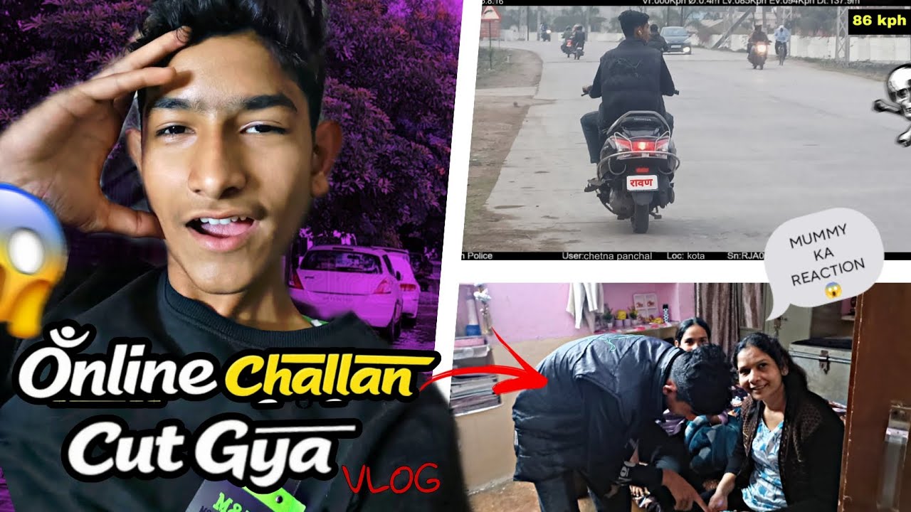 90 Km/h pe Scooty💸 😳 | Online Challan Cut Gya | Mummy Shocked Reaction 😡 | jatinpanchalvlogs #vlog 