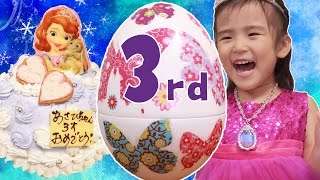 Asahi's 3rd Birthday ♪あさひ３歳バースデー SOFIA Surprise Egg