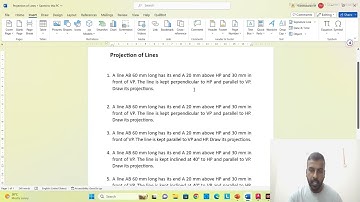 Projection of Lines || AutoCAD || Engineering Graphics (In English)