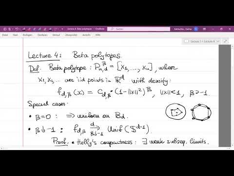 Lecture 4 Random Polytopes Zakhar Kabluchko EIMI