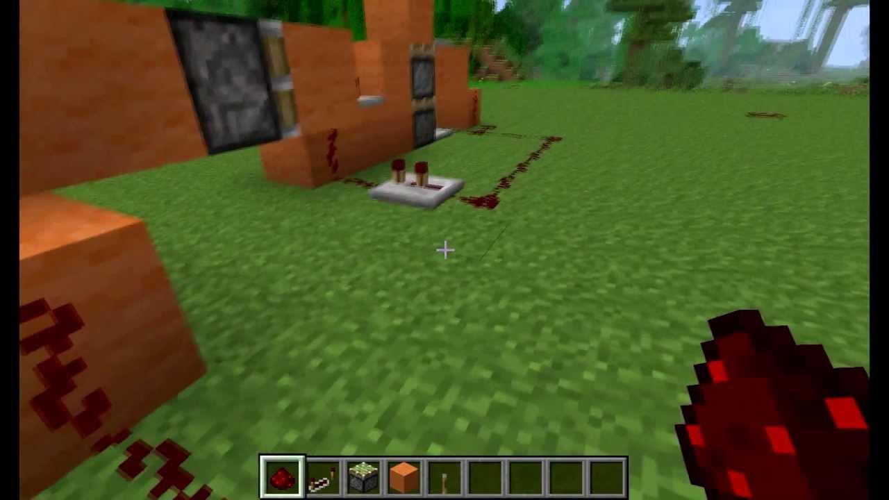 Minecraft tutorial 4 Sticky Pistons pull and push a block 2 blocks
