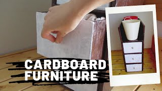 【ダンボール工作】隙間収納が欲しくて作った簡単な引き出しの作り方 / ダンボール家具 / DIY How to make a cardboard furniture organizer