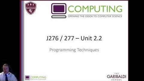 Computing - GCSE-  Programming Techniques