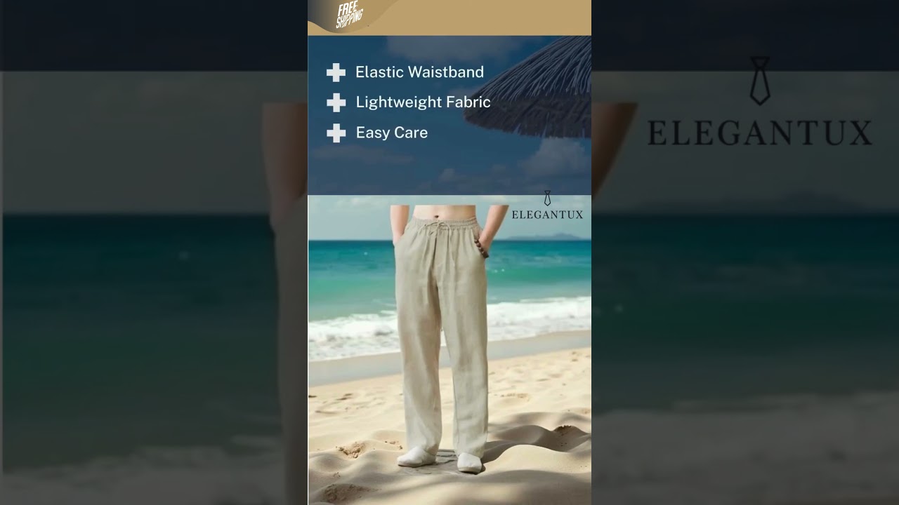 Elevate your summer style with Men's Cotton Linen Beach Joggers! ☀️