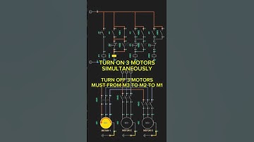 Wiring Turn ON 3 Motors Simultaneously & Turn OFF Motor Must From M3 to M2 to M1 #shots #wiring #plc