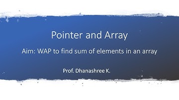 WAP to find sum of array elements using pointers