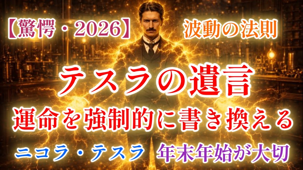 【99%が知らない】ニコラ・テスラの遺言：現実という「過去の残像」を見るのをやめなさい。年末年始の数日間で2026年の運命を強制的に書き換える「波動の法則」成功哲学/睡眠導入/波動/周波数/宇宙/振動