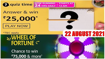 Amazon Quiz Answers Today | 22 August  2021