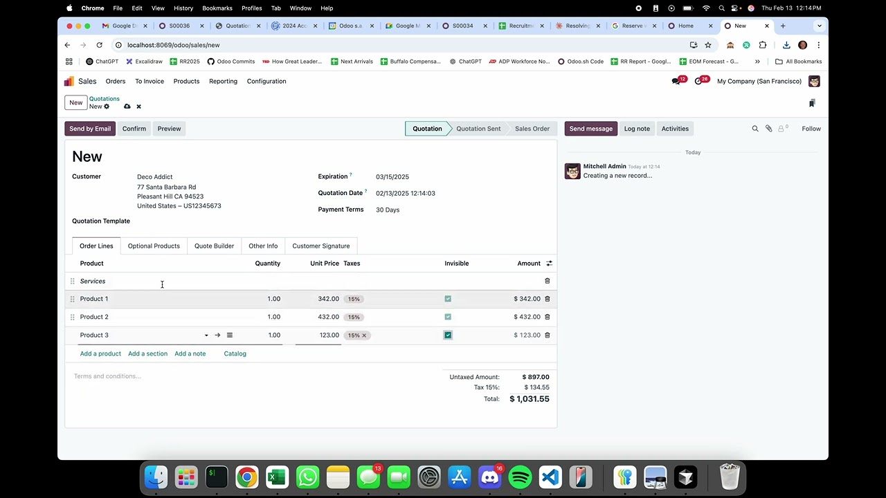 Odoo V18 - Hiding Sale Order Lines