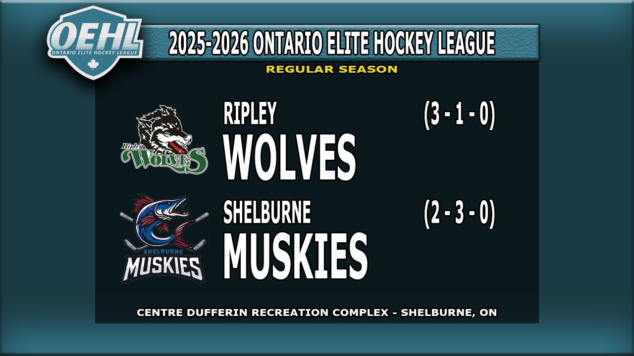 OEHL Regular Season - Ripley Wolves at Shelburne Muskies - Sat, Nov 8th ...