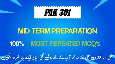 PAK301 Midterm Preparation   Pak301 Midterm Preparation Mcqs  Pak301 Midterm Mcqs Preparation 2024