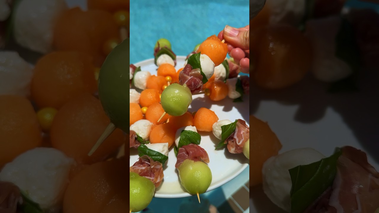 Prosciutto Melon Bites are the best pool snack  